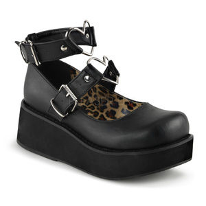 Gothic Heart Buckle Thick Platform Shoes